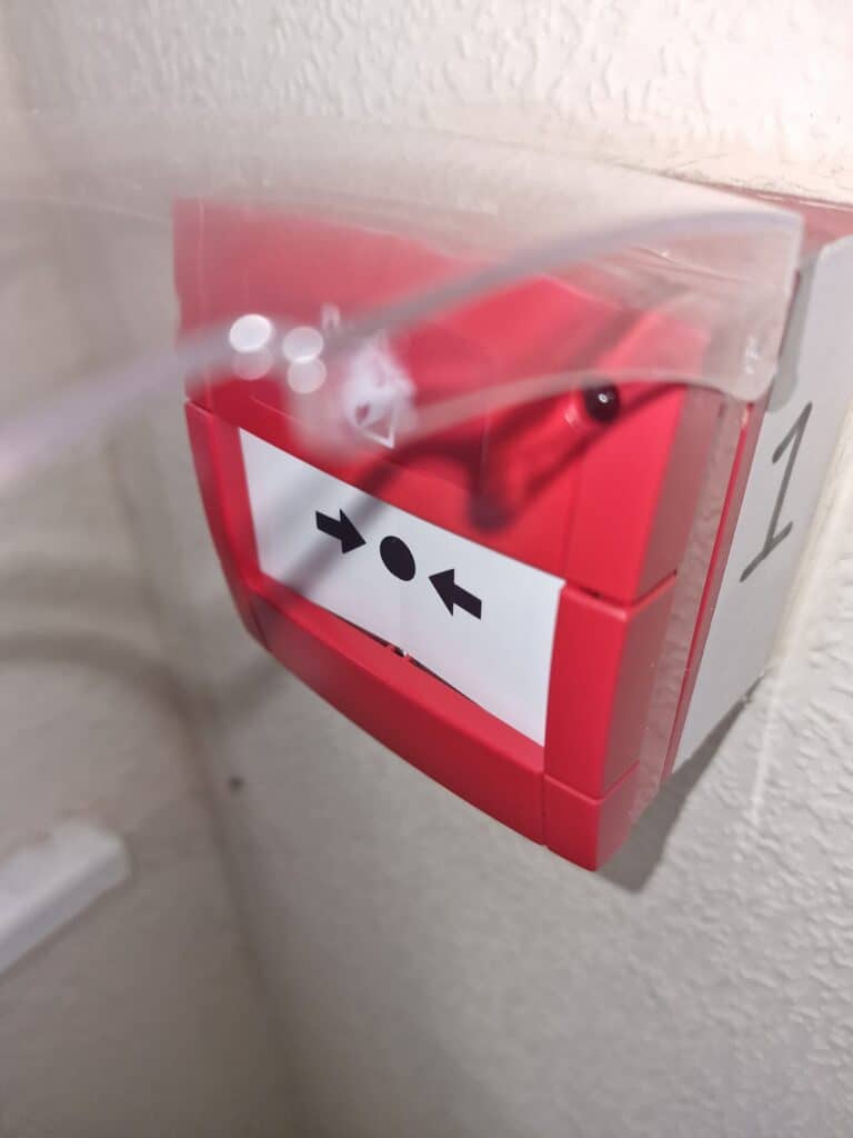Installation of fire alarm fixed inside of house wall