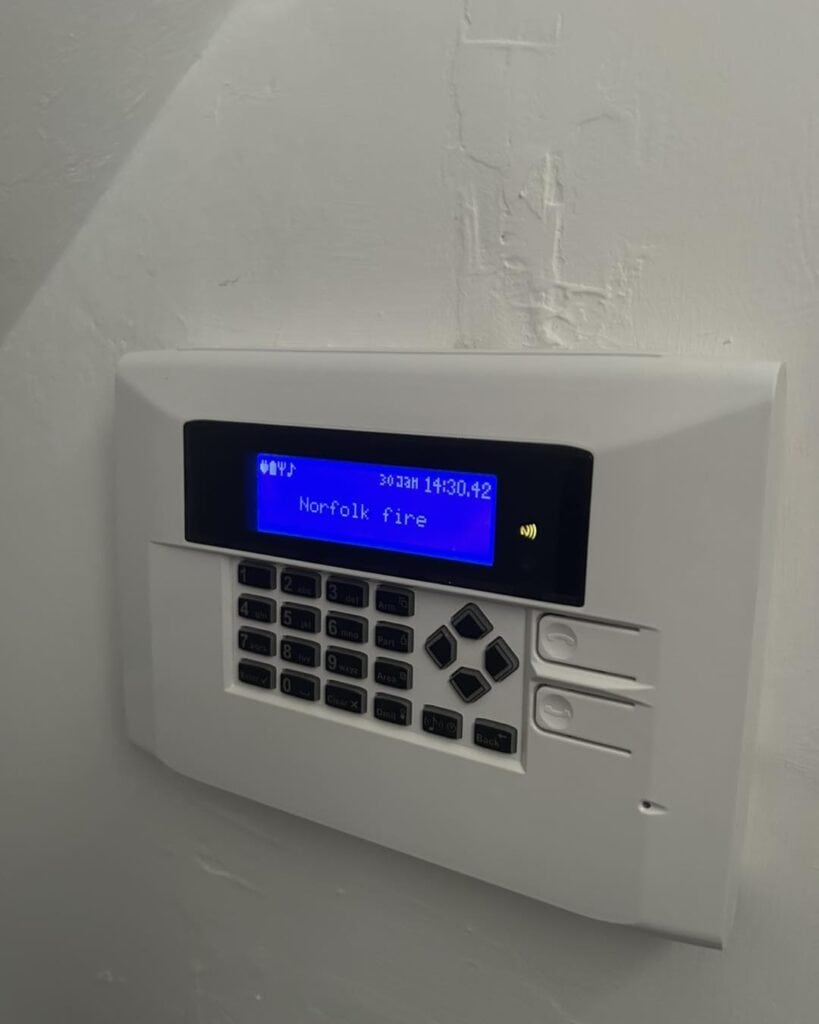 Installation of Norfolk Fire intruder alarm